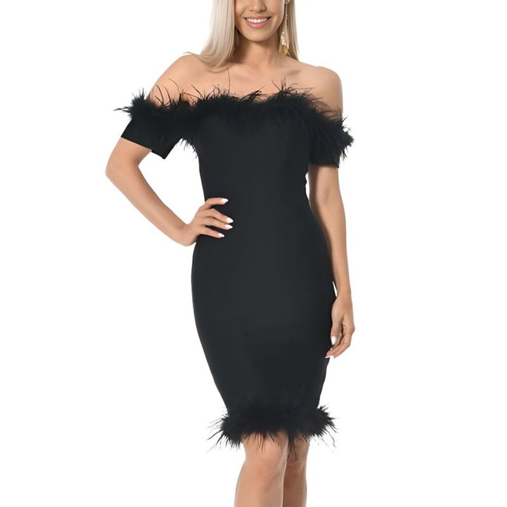 Amina Glam Womens  Solid Mini Dress